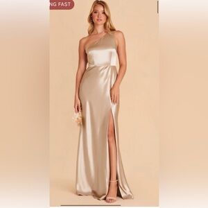 Birdy Grey Kira Satin Dress - Neutral Champagne